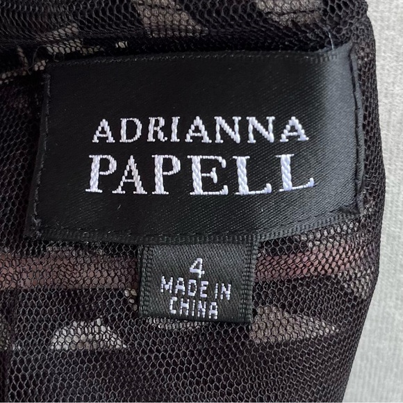 •Adrianna Papell• Fitted Occasion Dress with Mesh Inserts - Size 4 - Picture 2 of 9